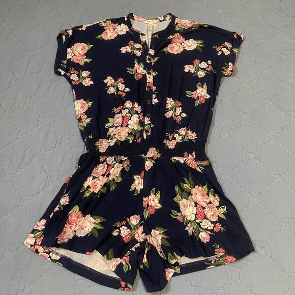 Matilda Jane Navy Floral Romper Size Small - Picture 1 of 4